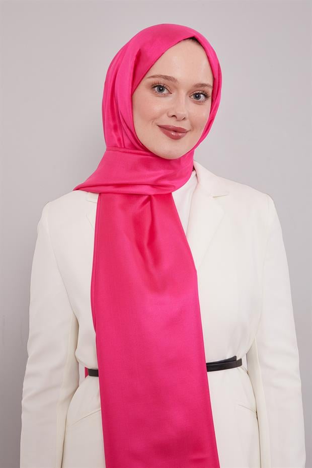 Fuşya İpek Şal