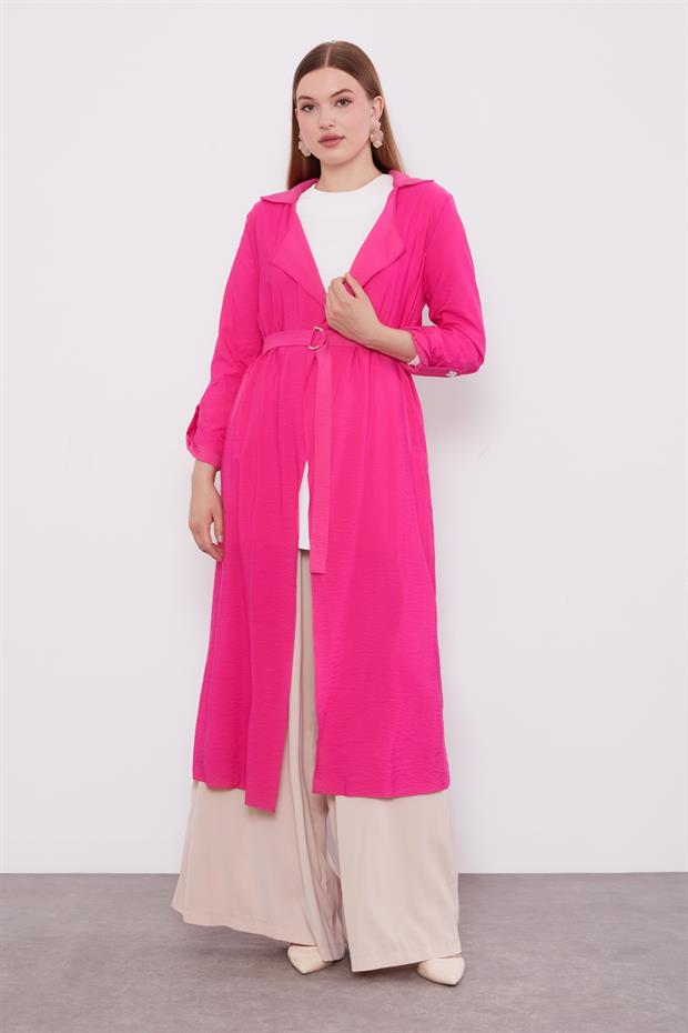 Fuşya Omzu Apoletli Kap