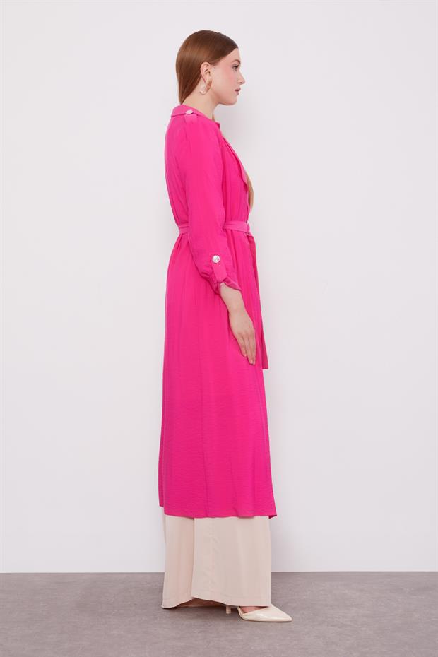 Fuşya Omzu Apoletli Kap