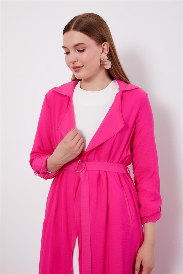 Fuşya Omzu Apoletli Kap