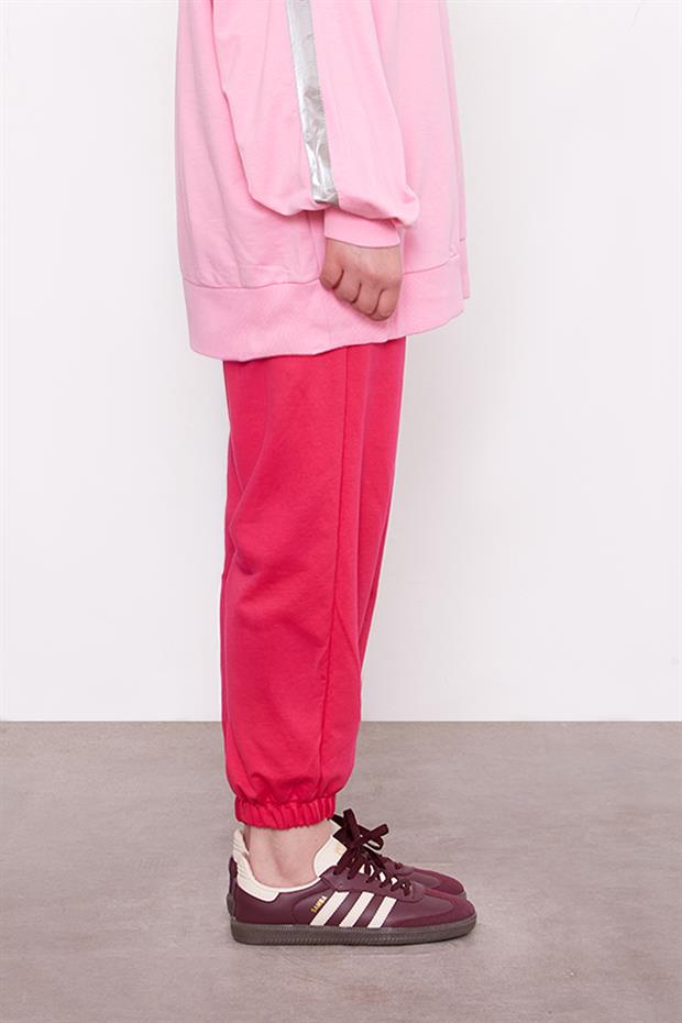 Fuşya Beli Lastikli Jogger Pantolon