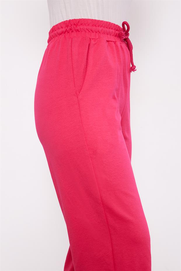 Fuşya Beli Lastikli Jogger Pantolon