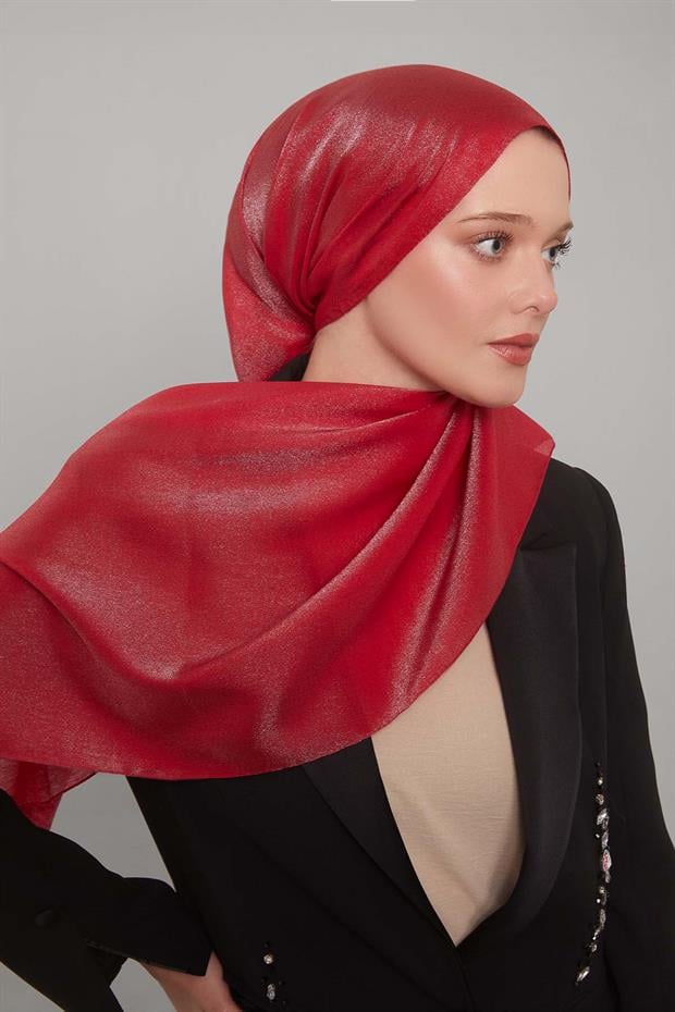 Fuşya Simli Bodrum Şal