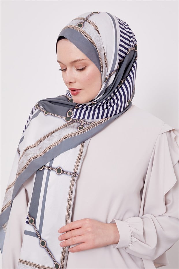 Geometrik Desenli Desenli Love Şal Mint Yeşili