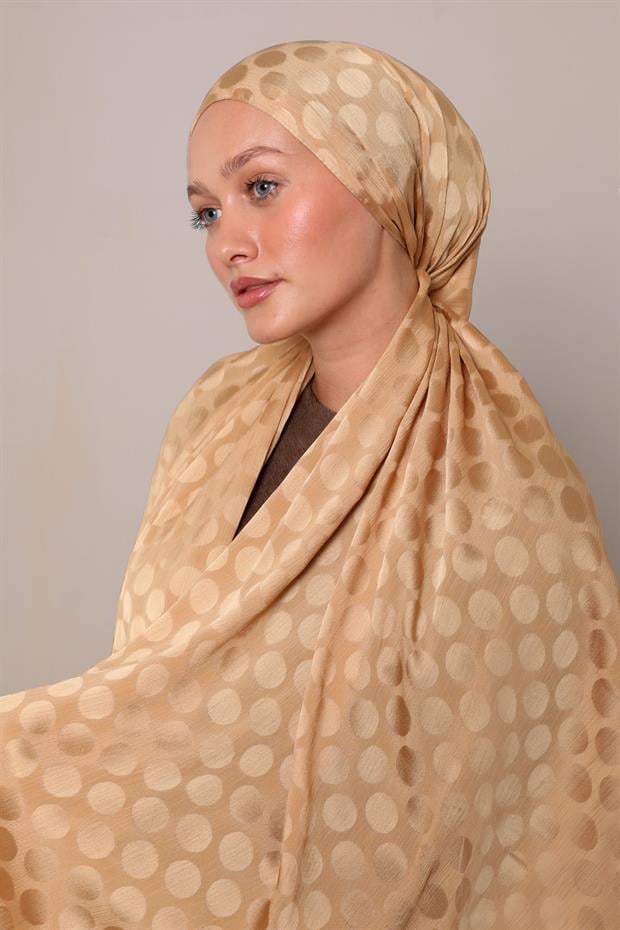 Gold Benek Desenli Jakar Capri Şal