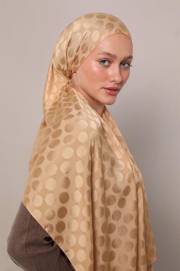 Gold Benek Desenli Jakar Capri Şal