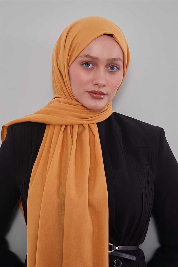 Gold Düz Tensel Şal