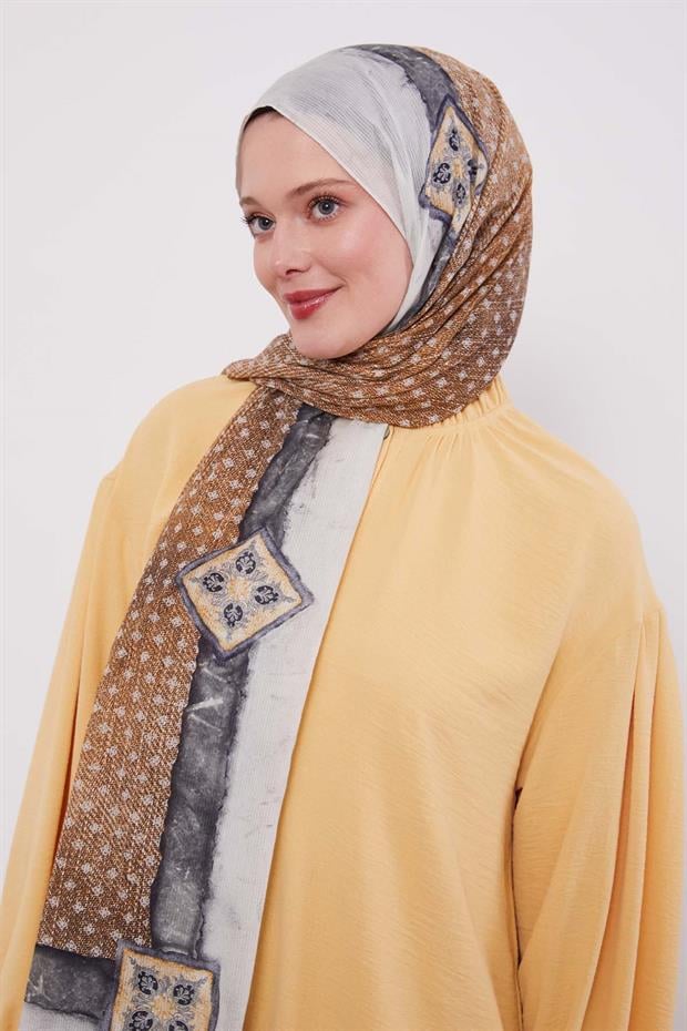 Gri Benek Desen Pamuk Şal