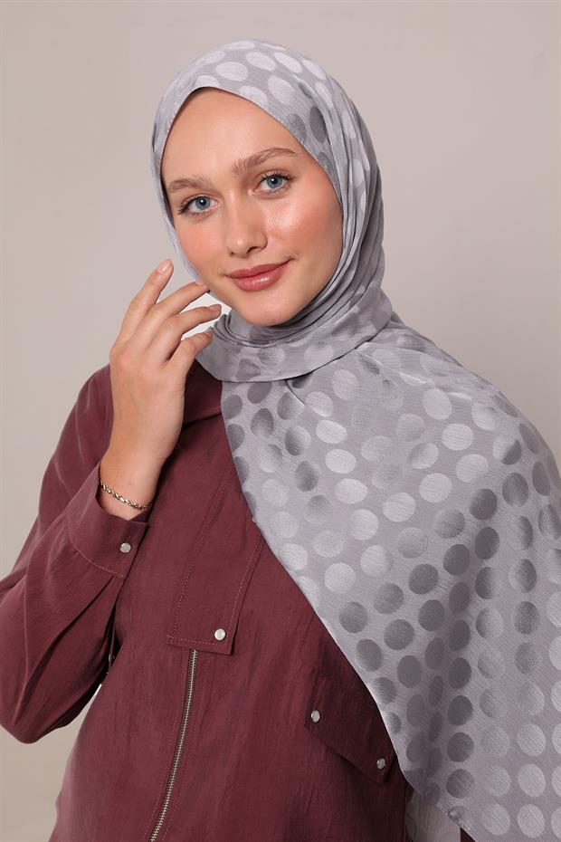 Gri Benek Desenli Jakar Capri Şal