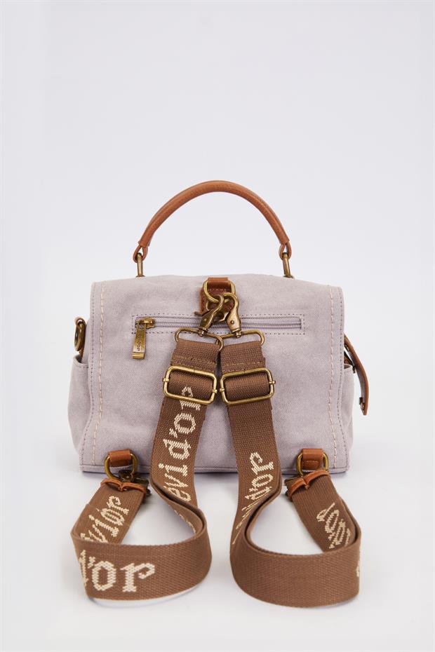 Gri Çift Askı Kullanımlı El Çantası