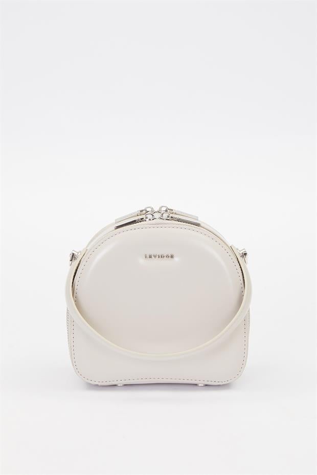 Gri Çift Fermuarlı Omuz Çantası