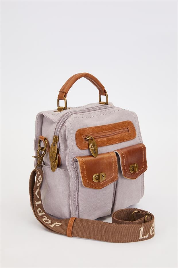 Gri Çift Gözlü Fermuarlı Sırt Çantası