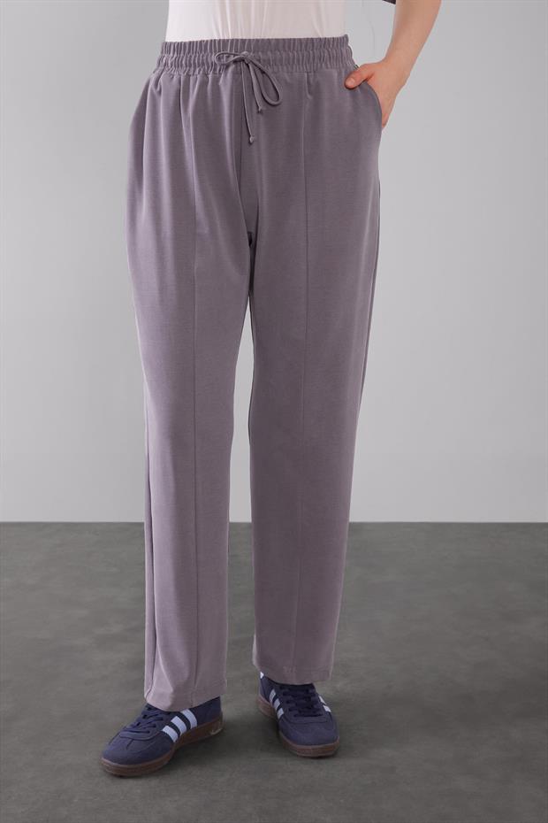 Gri Çizgi Detaylı Kapüşonlu İkili Takım