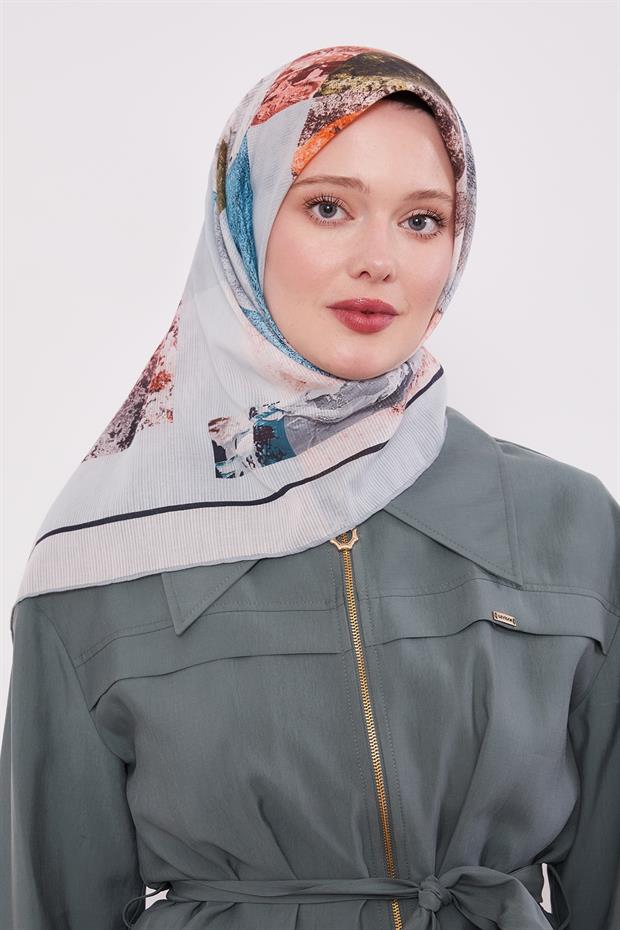 Gri Çizgili Batik Pamuk Eşap