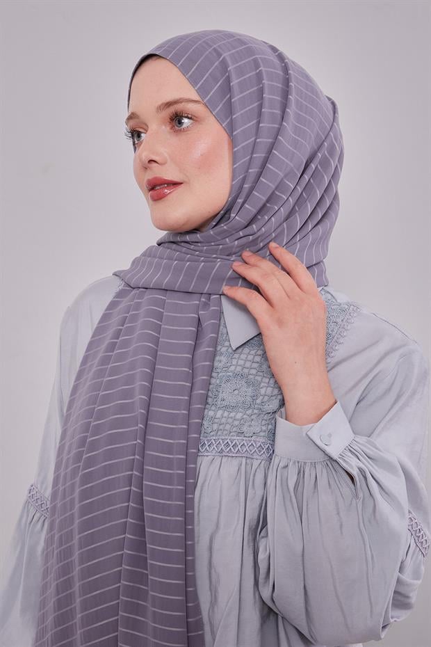 Gri Çizgili Cazz Şal