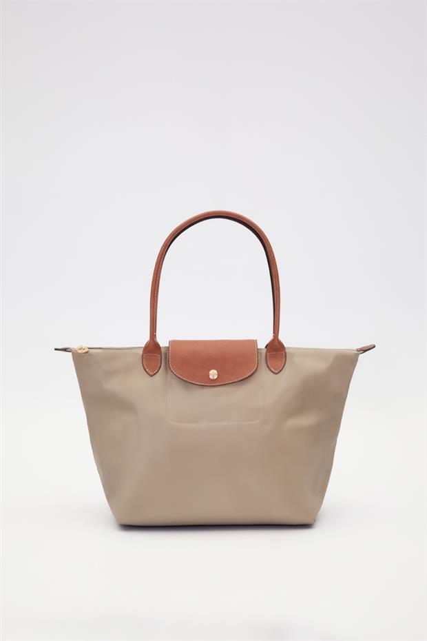 Gri Deri Askılı Tote Omuz Çantası