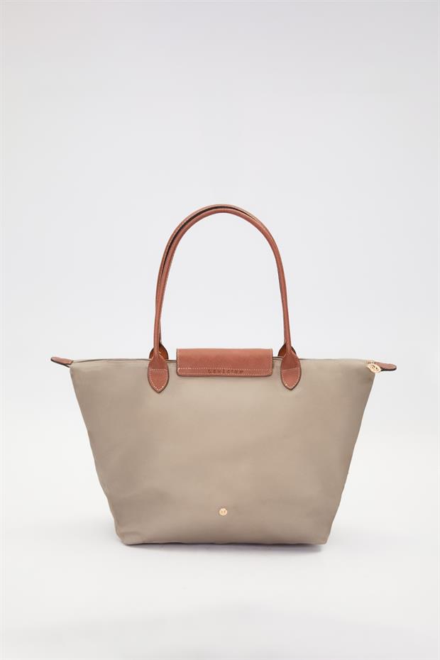 Gri Deri Askılı Tote Omuz Çantası