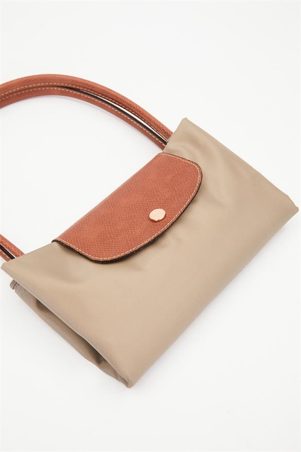 Gri Deri Askılı Tote Omuz Çantası