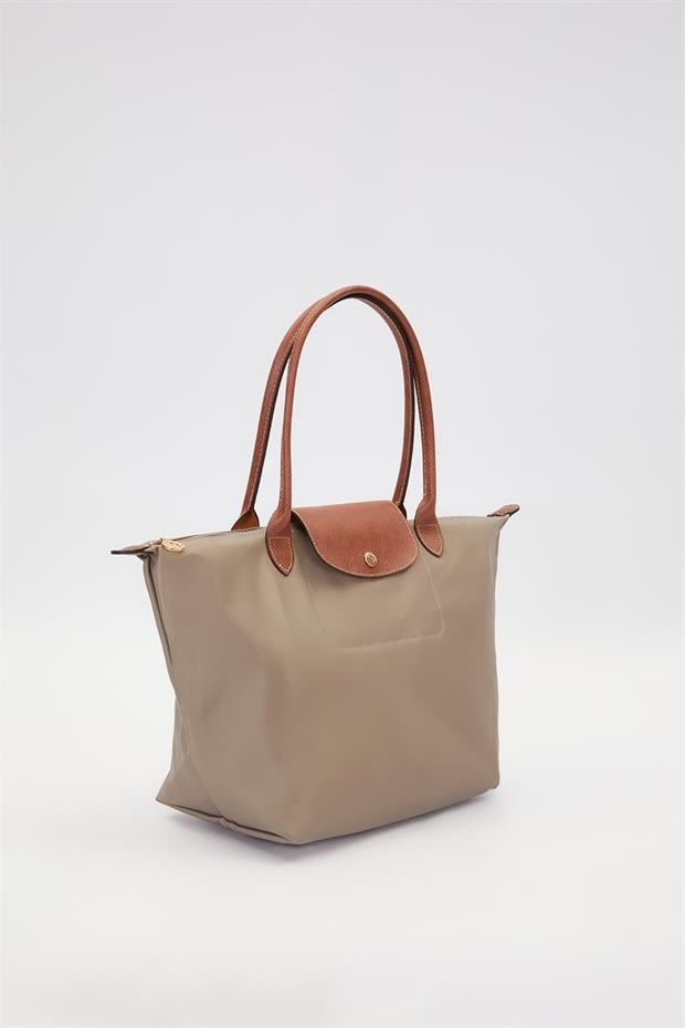 Gri Deri Askılı Tote Omuz Çantası