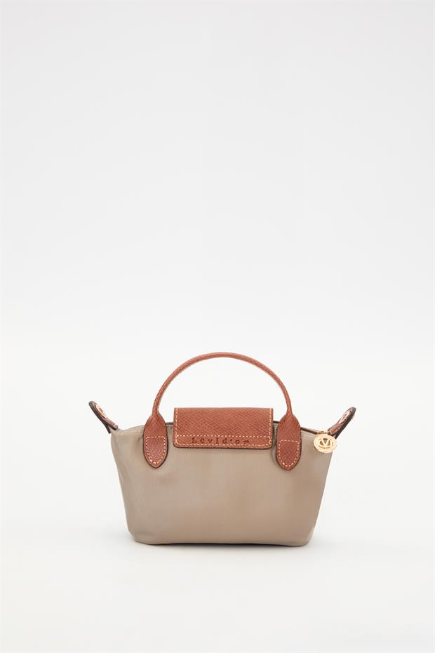 Gri Deri Kapak Detaylı El Çantası