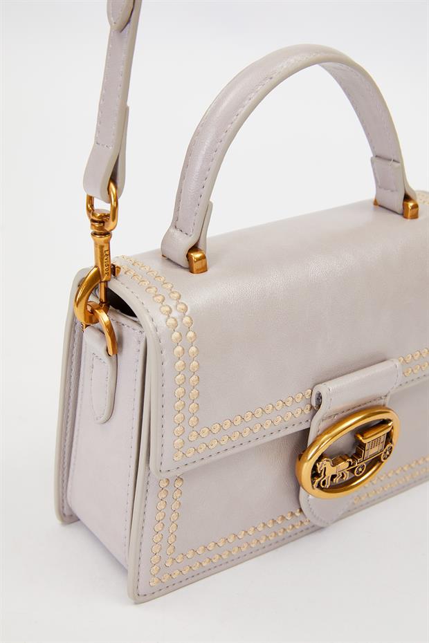 Gri Desenli Askı Detay Omuz Çantası