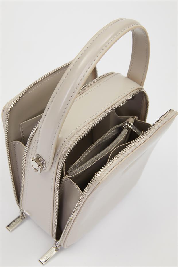 Gri Dikdörtgen Model Omuz Çantası