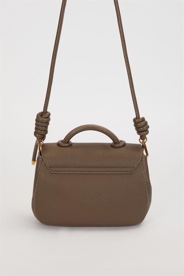 Gri Düğüm Detay Askılı Omuz Çantası