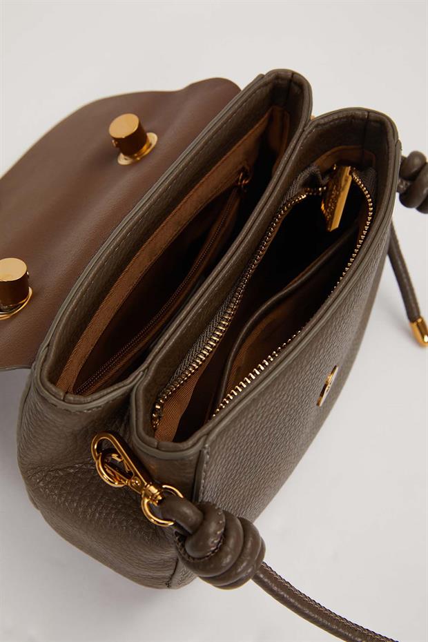 Gri Düğüm Detay Askılı Omuz Çantası