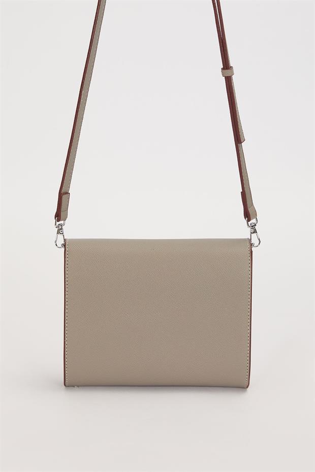 Gri Düz Form Omuz Çantası