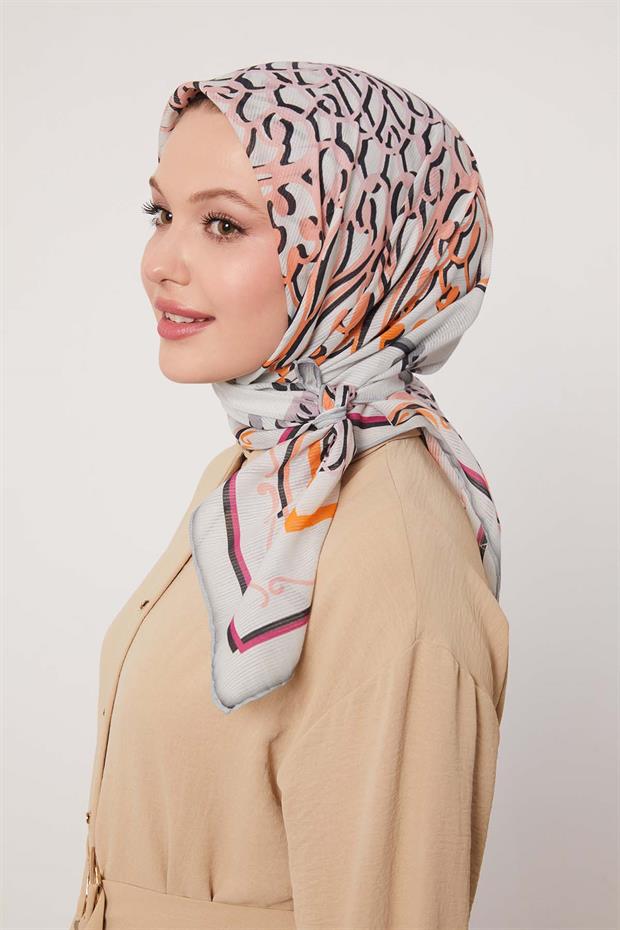 Gri Etnik Desen Pamuk Eşap