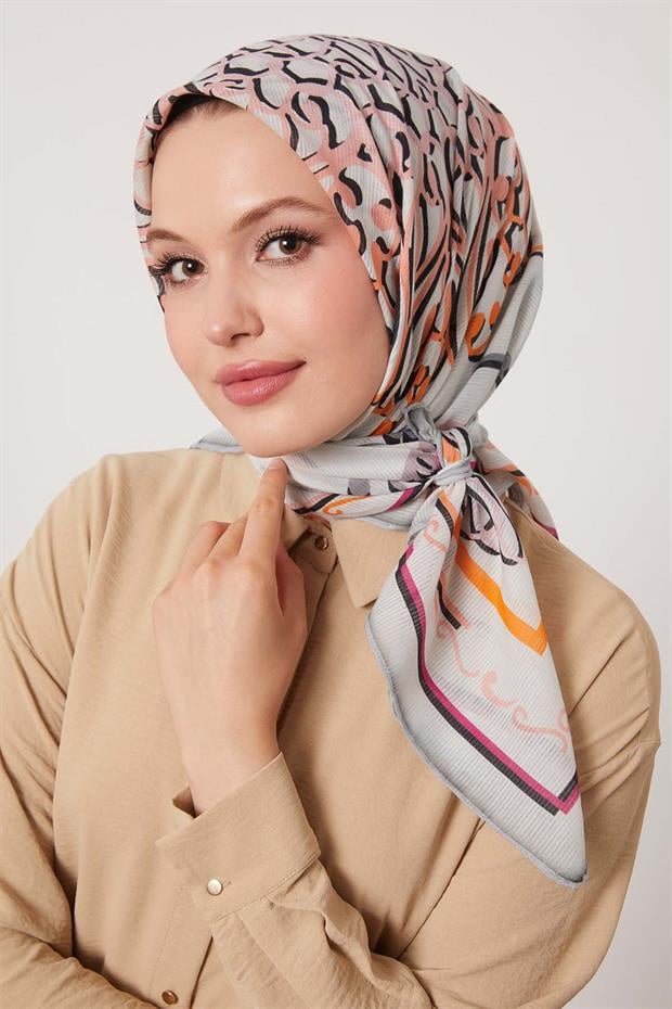 Gri Etnik Desen Pamuk Eşap