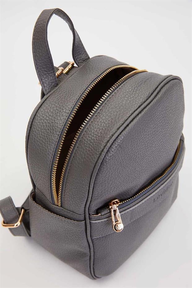 Gri Fermuar Gözlü Sırt Çantası