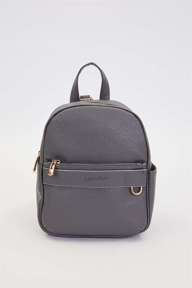 Gri Fermuar Gözlü Sırt Çantası