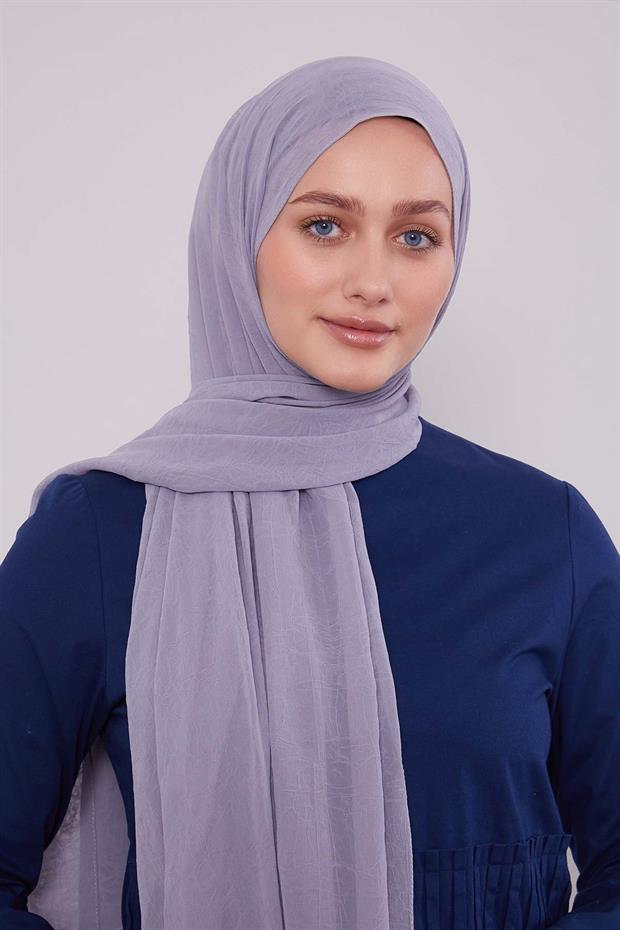 Gri Frozen Krep Şal