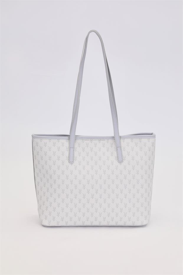 Gri Gold Akseusar Detaylı Omuz Çantası