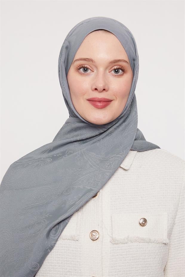 Gri Hint Desen Grazia Şal