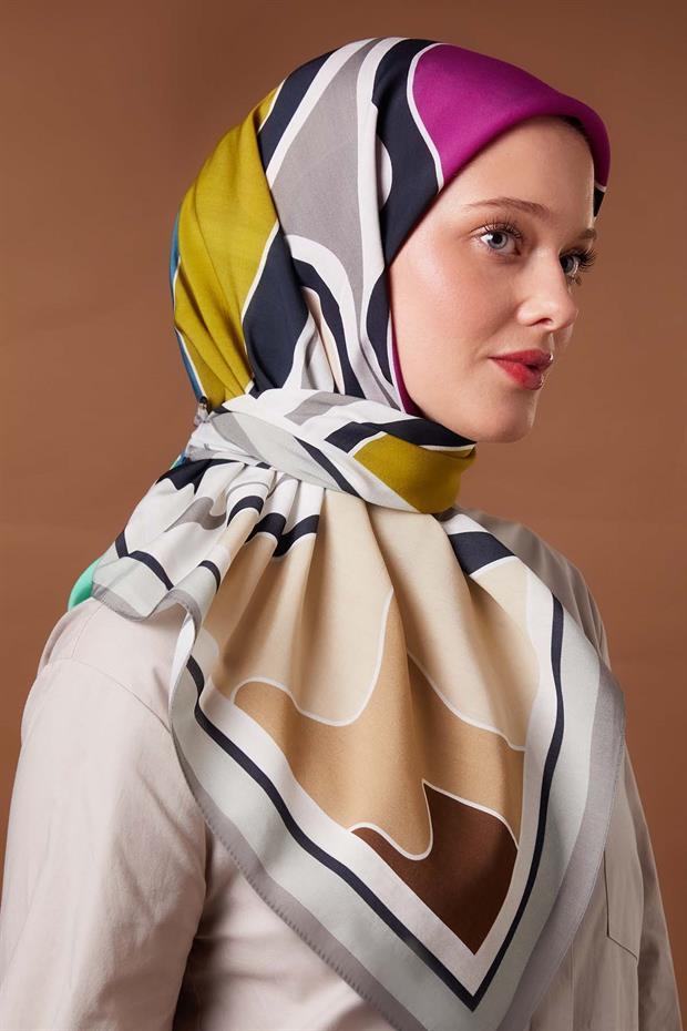 Gri Kamuflaj Desen Aura Eşarp