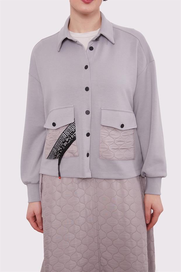 Gri Kapitone Etekli Takım