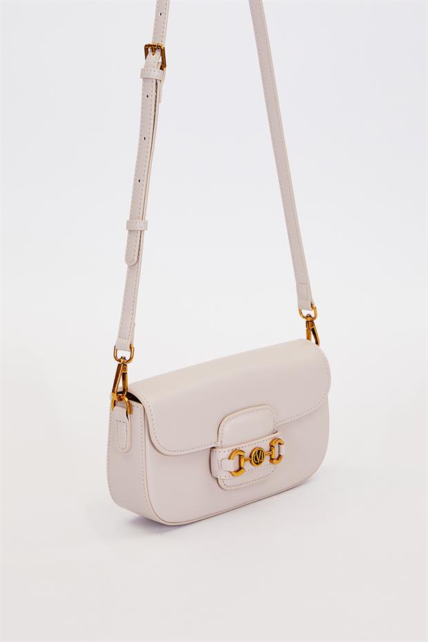 Gri Kilit Zincirli Omuz Çantası