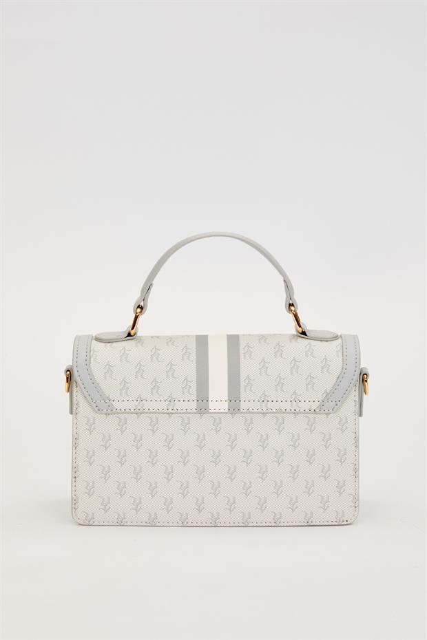 Gri Logolu Monogram Desen El Çantası