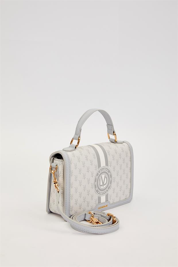 Gri Logolu Monogram Desen El Çantası