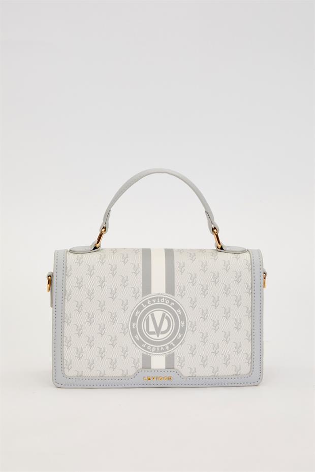Gri Logolu Monogram Desen El Çantası