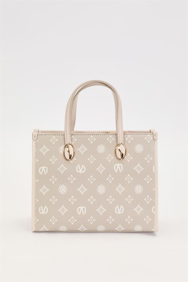 Gri LVD Baskılı El Çantası