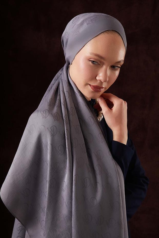 Gri LVD Baskılı Naia Jakar Şal