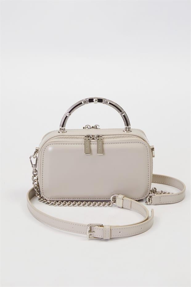 Gri Metal Askı Detay Omuz Çantası