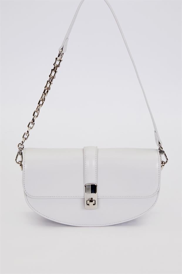 Gri Metal Detaylı Omuz Çantası