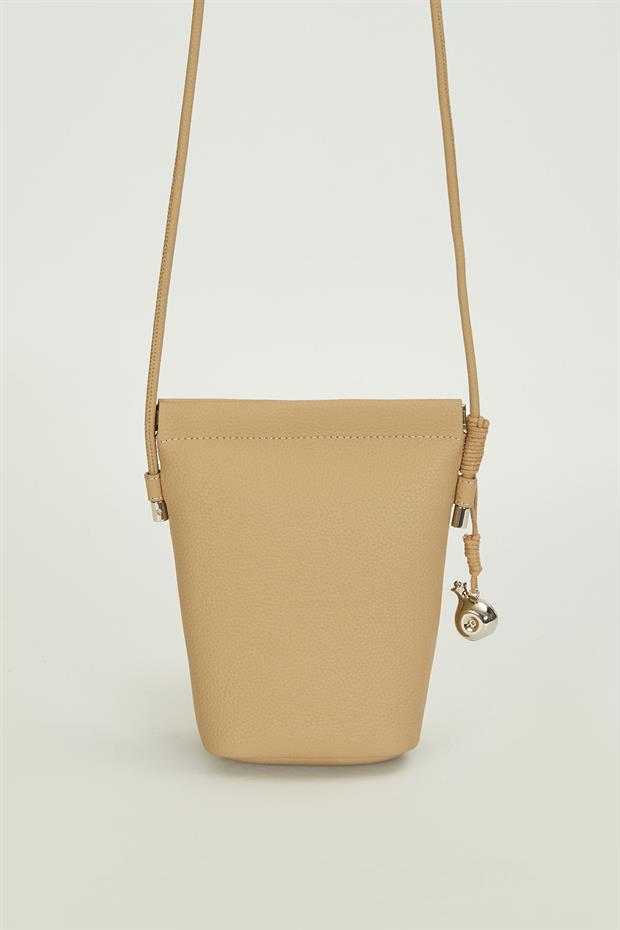 Gri Metal top Aksesuarlı Omuz Çantası