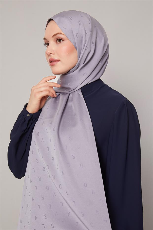 Gri Mini LVD Baskılı Jakarlı Şal