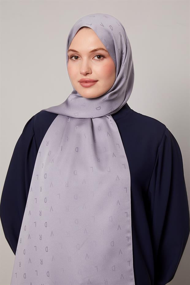 Gri Mini LVD Baskılı Jakarlı Şal