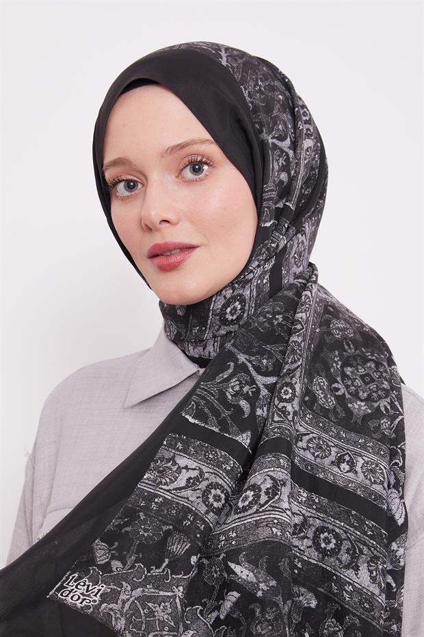 Gri Motif Desen Royal Şal